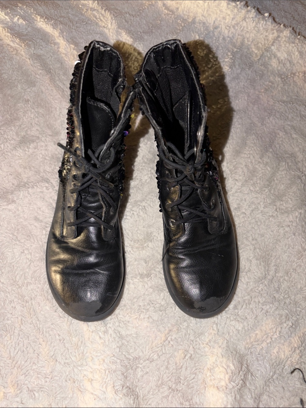 Kids Size 12 Place Lace-Up Combat Boots - Stylish Everyday Footwear